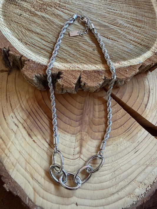 Collier 4 Anneaux Argent