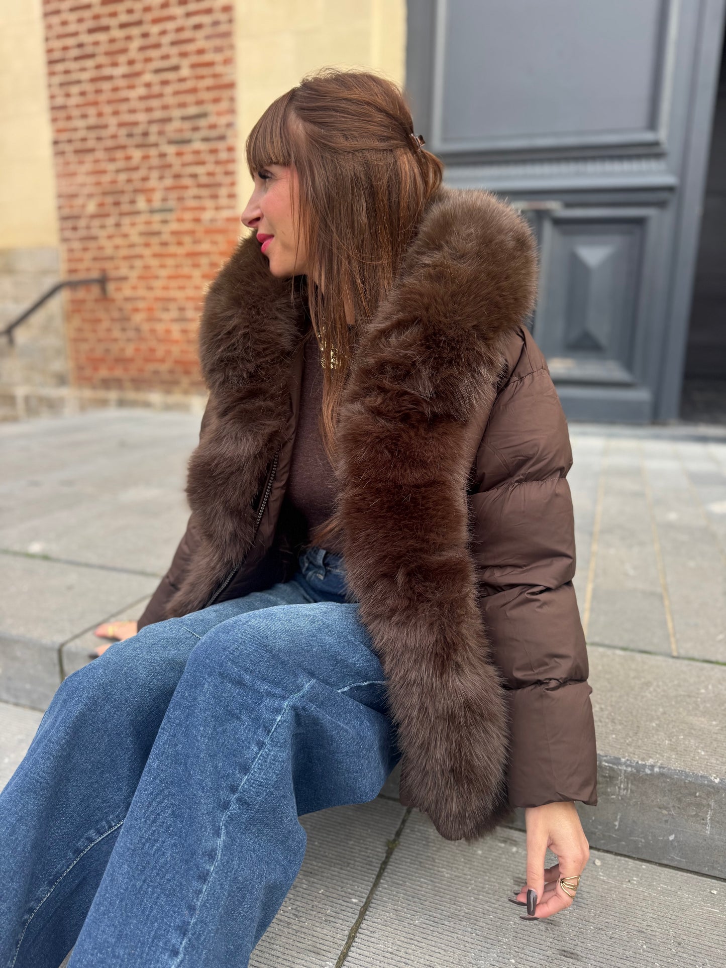 Doudoune Paloma Chocolat  (fourrure amovible)