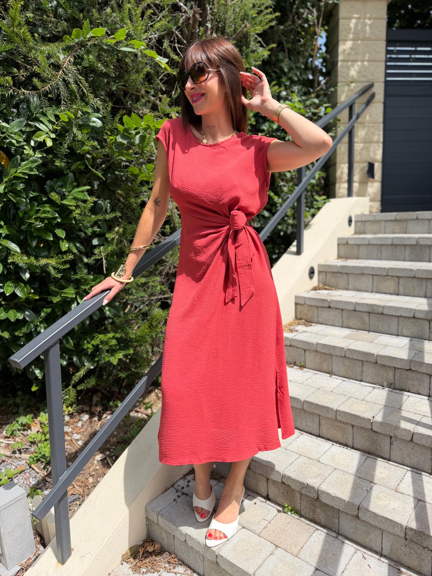 Robe Longue Noeud New Terracota