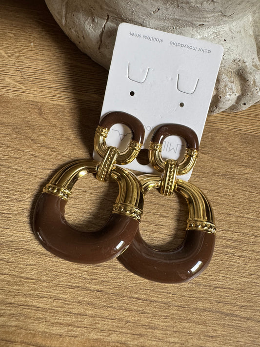 Boucle d’oreille Janel Chocolat