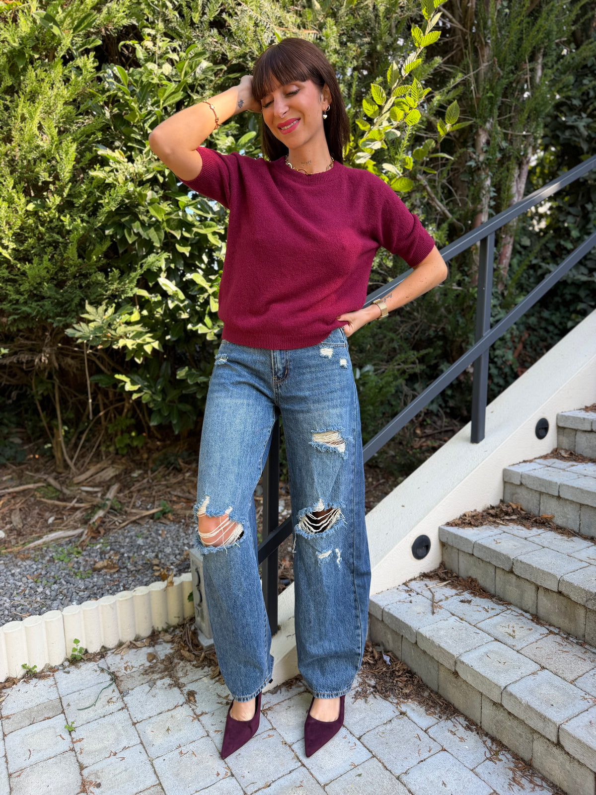 Pull Manche Courte Bordeaux