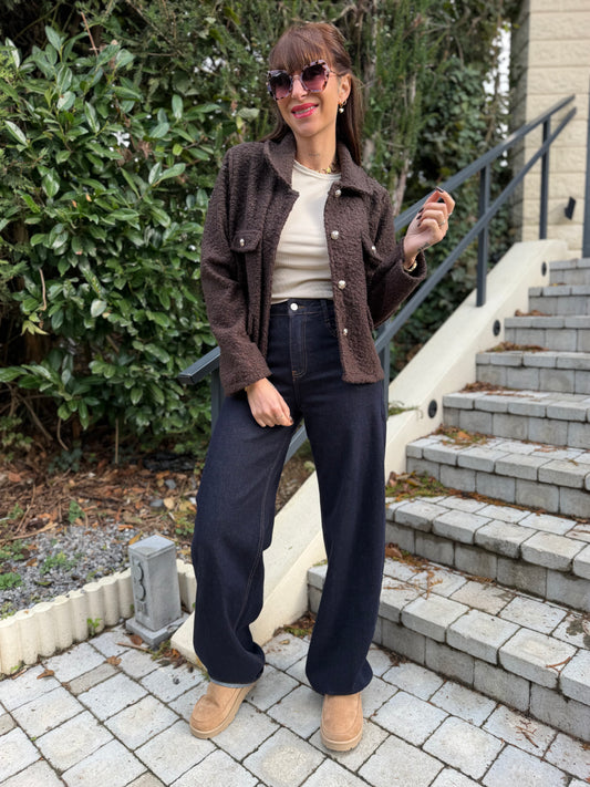Veste Bouclette Chocolat