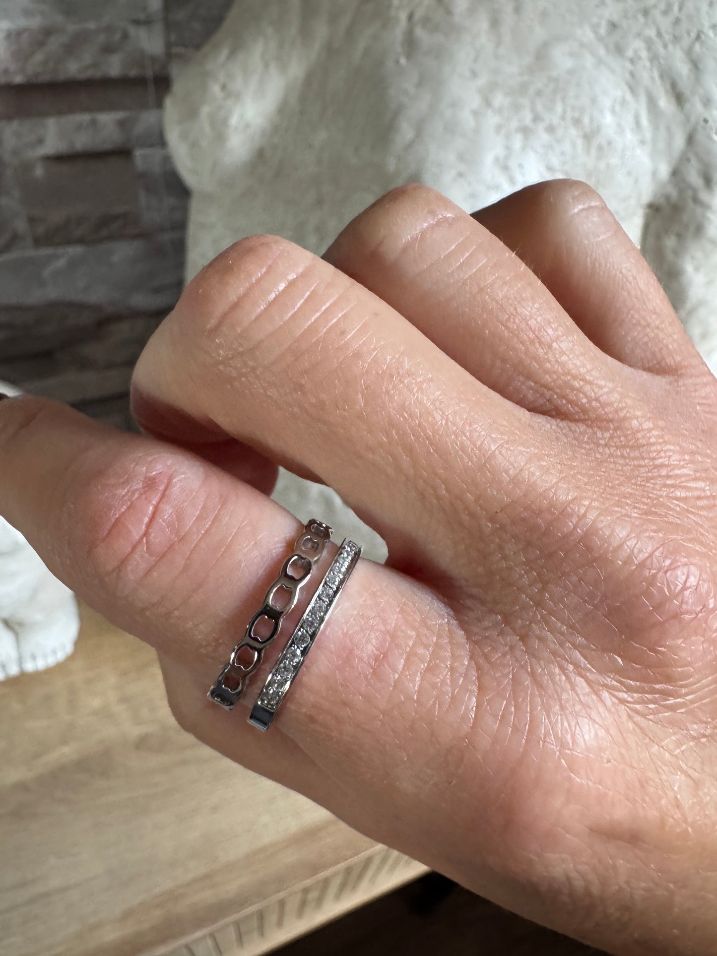 Bague Double strass