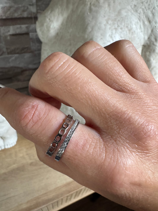 Bague Double strass