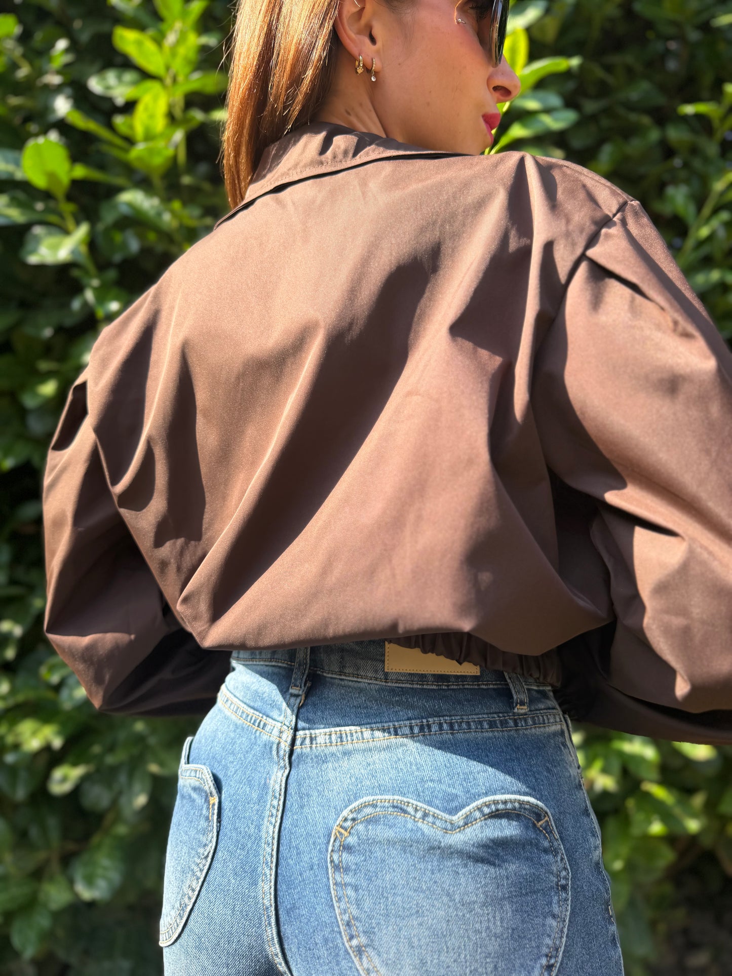Veste Trench Court Chocolat