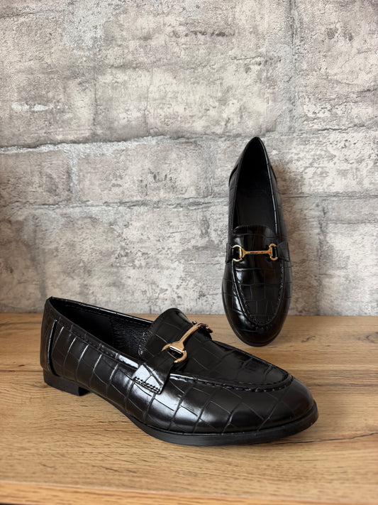 Mocassin Croco Noir