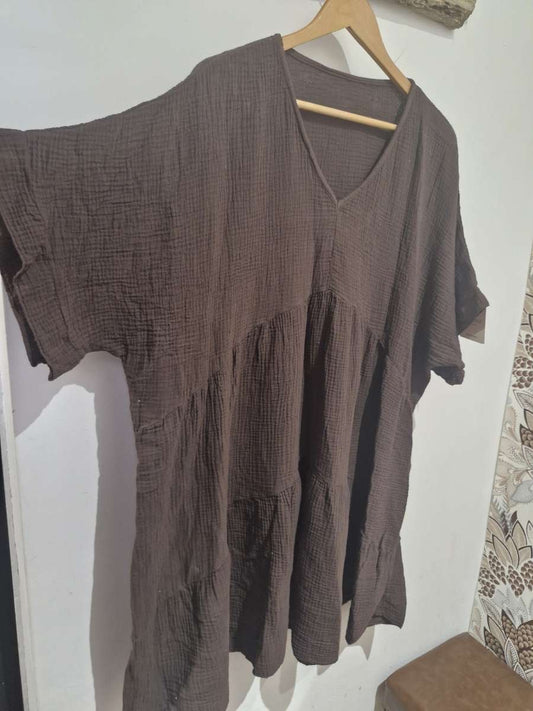 Robe Ample Coton Chocolat