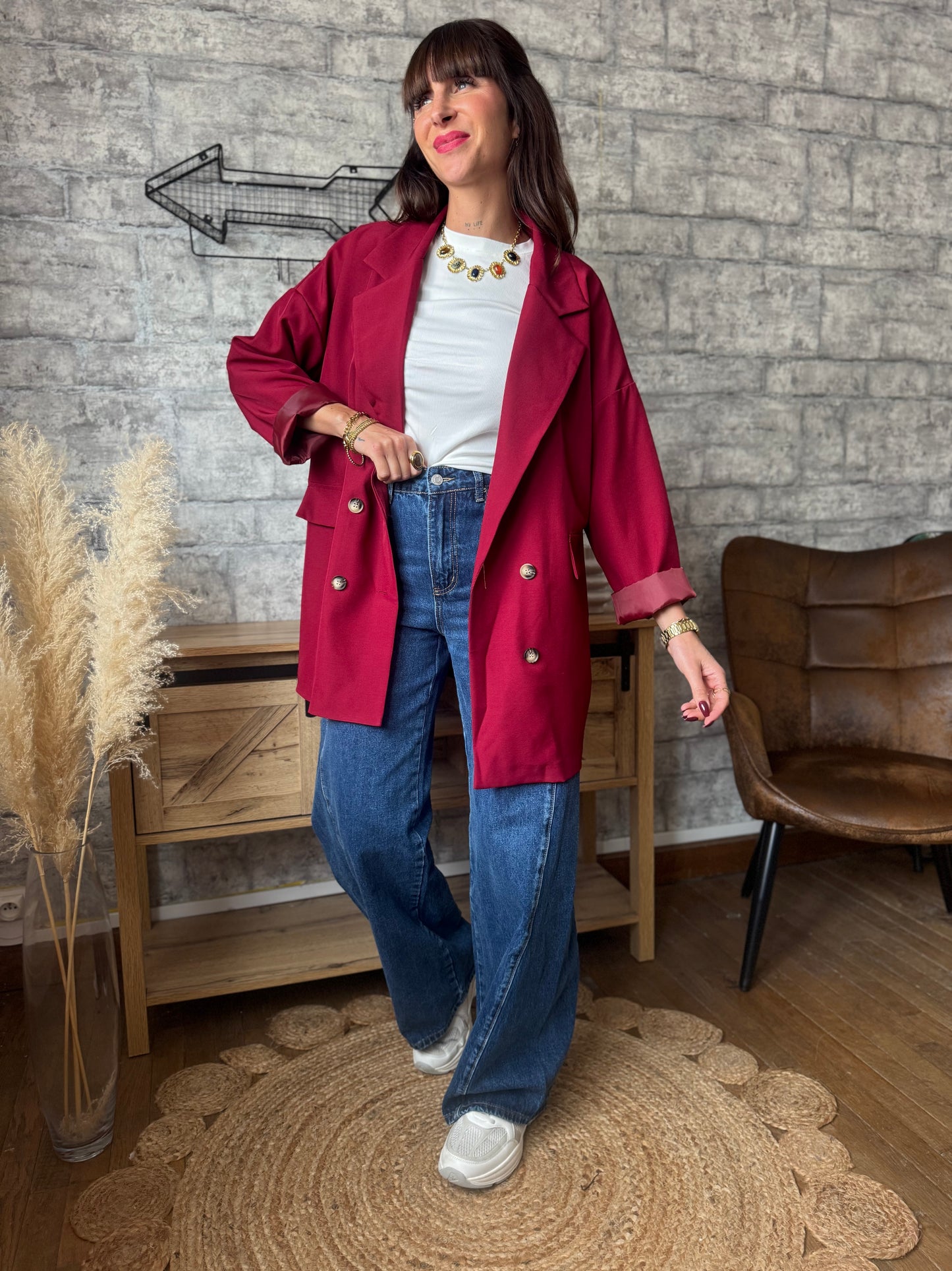 Veste Oversize Bordeaux