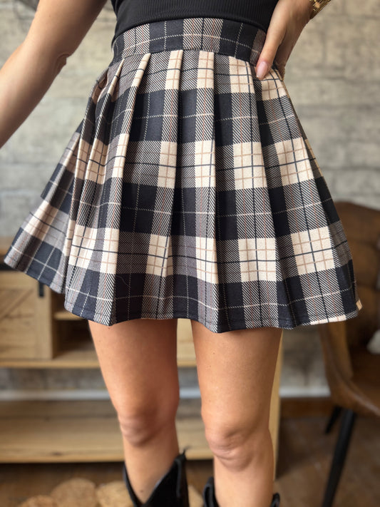 Jupe Short Écossais Noir