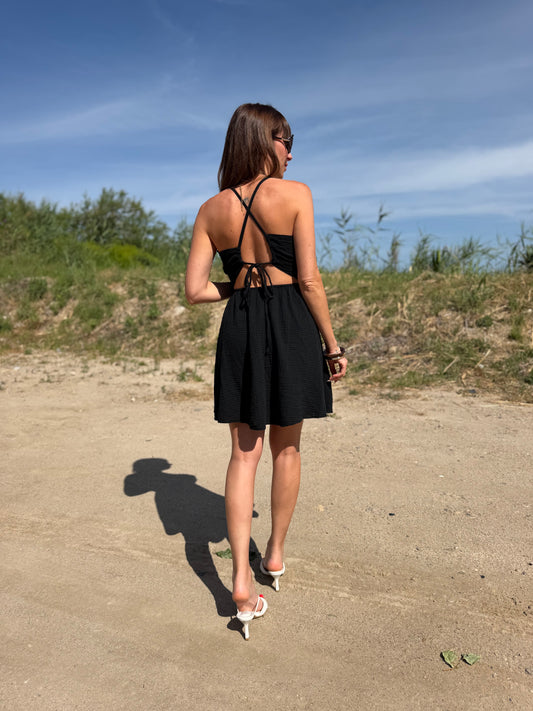 Robe Dos Croisé Noir