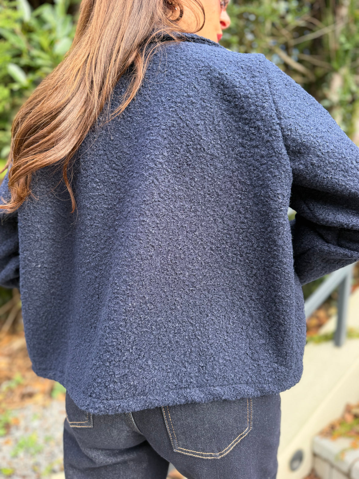Veste Bouclette Bleu Marine