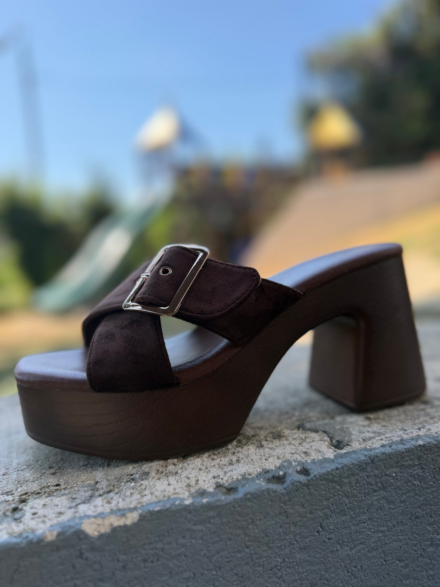 Mule sabot chocolat ￼