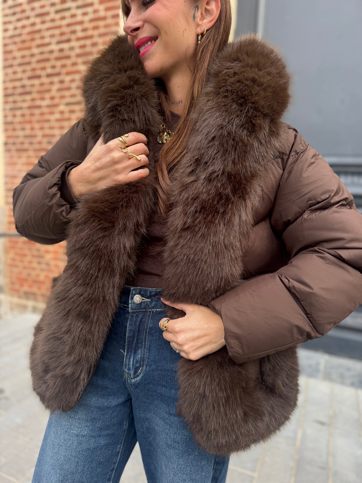 Doudoune Paloma Chocolat  (fourrure amovible)