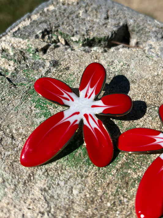 Boucle D’Oreille Fleure Rouge