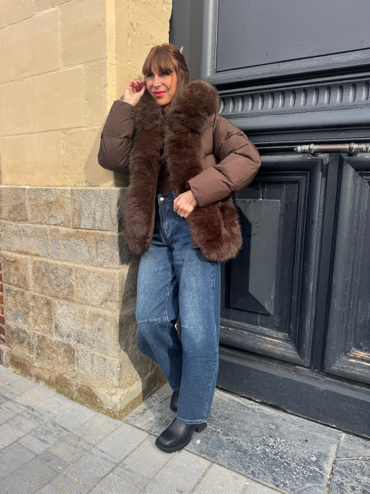 Doudoune Paloma Chocolat  (fourrure amovible)