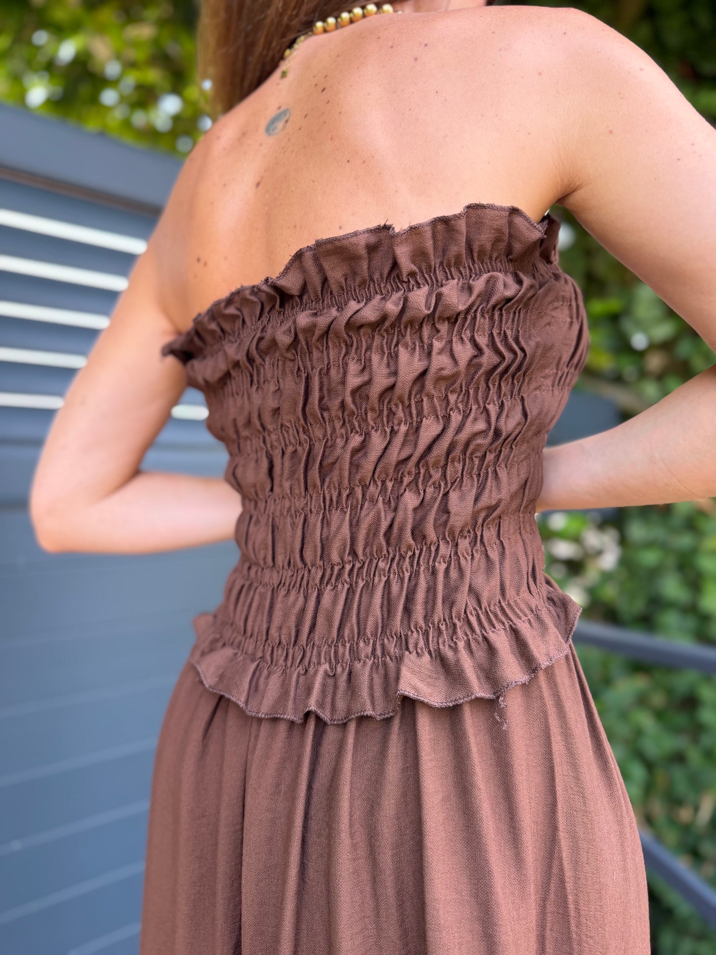 Robe Bustier Longue Bustier Chocolat