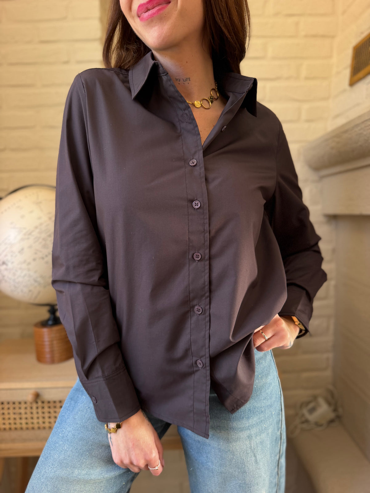 Chemise Unie Chocolat