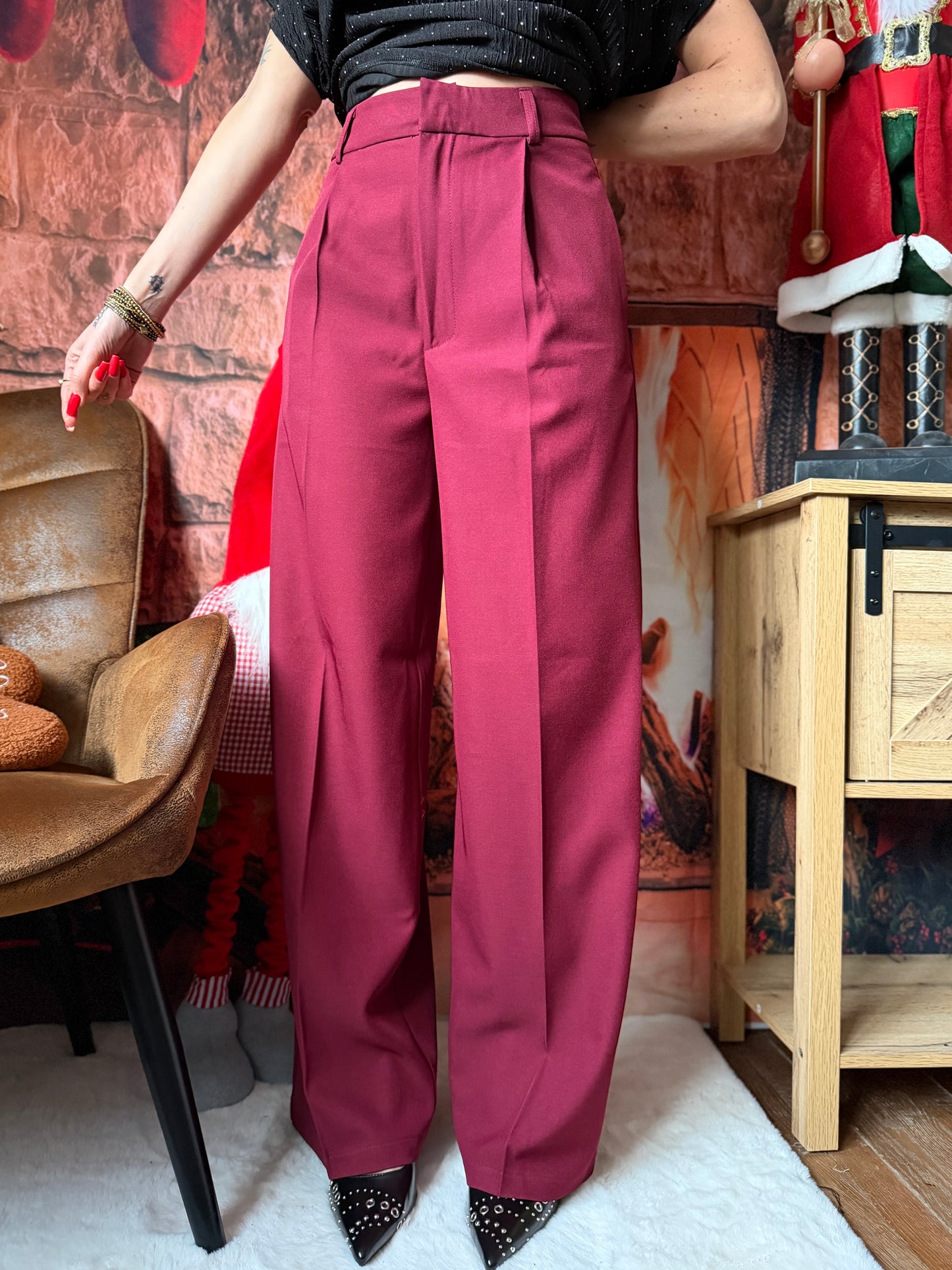 Pantalon Smoking Bordeaux
