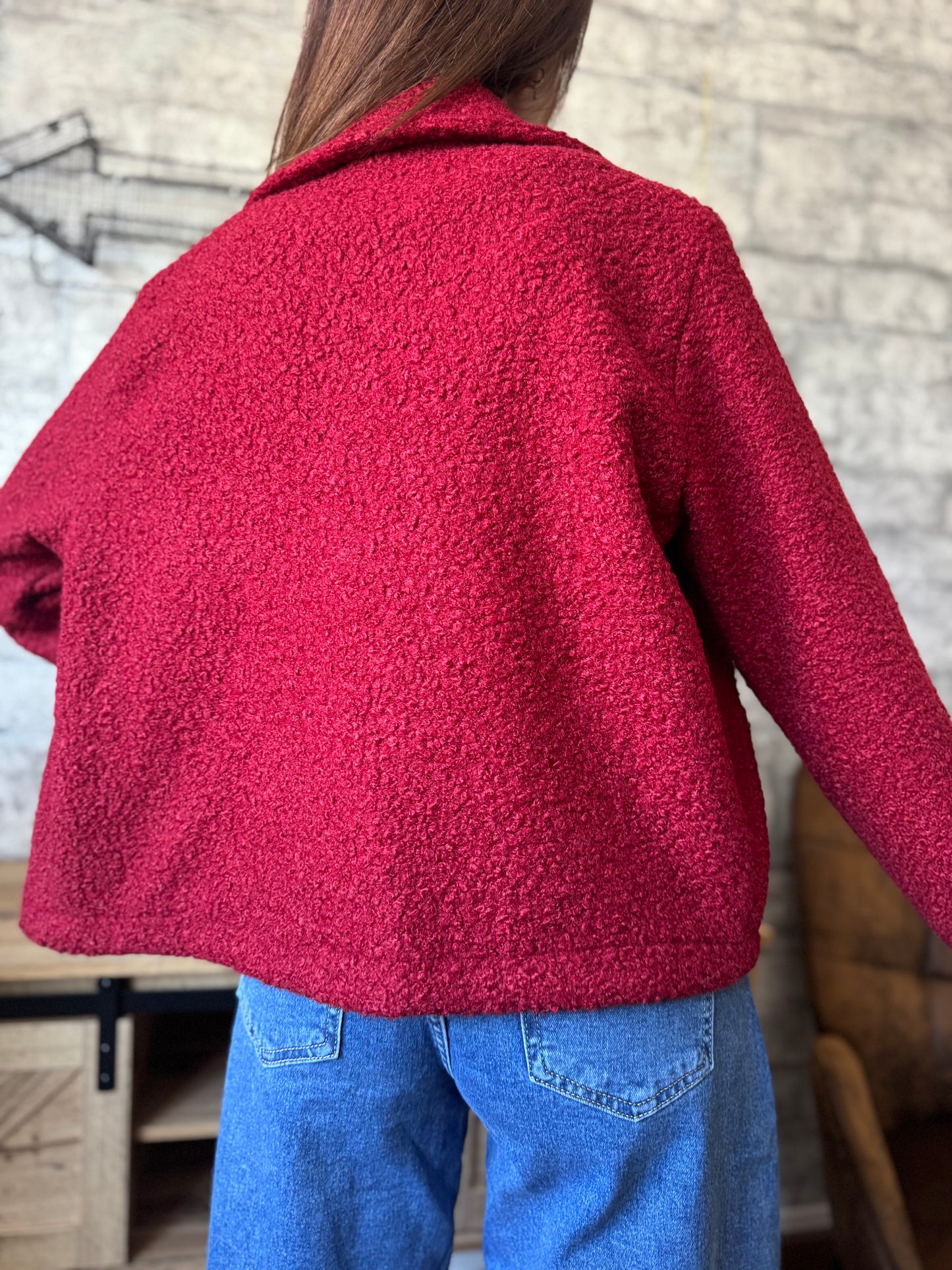 Veste Teddy Bordeaux