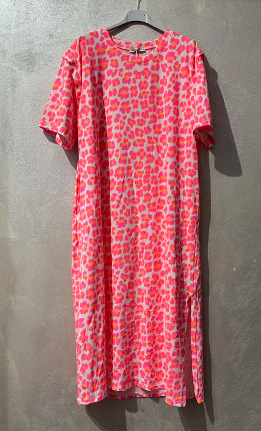 Robe Tee-Shirt Léopard Fluo Pulpeuse