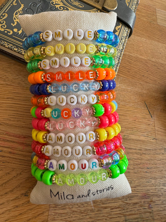 Bracelets MESSAGES couleurs