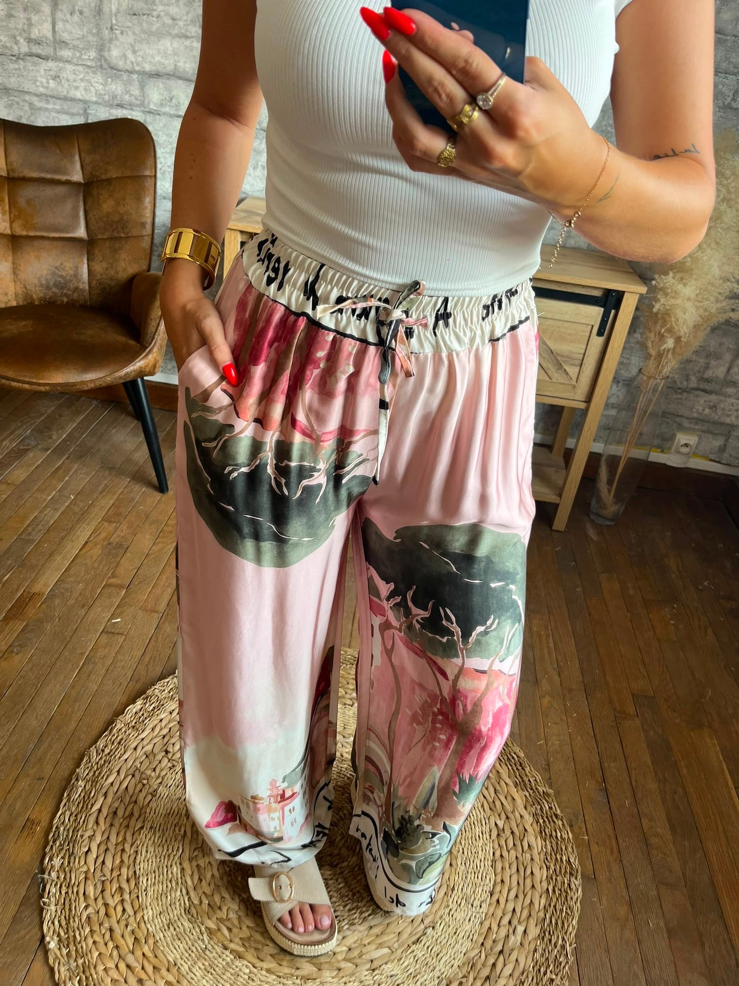Pantalon Paysage Rose