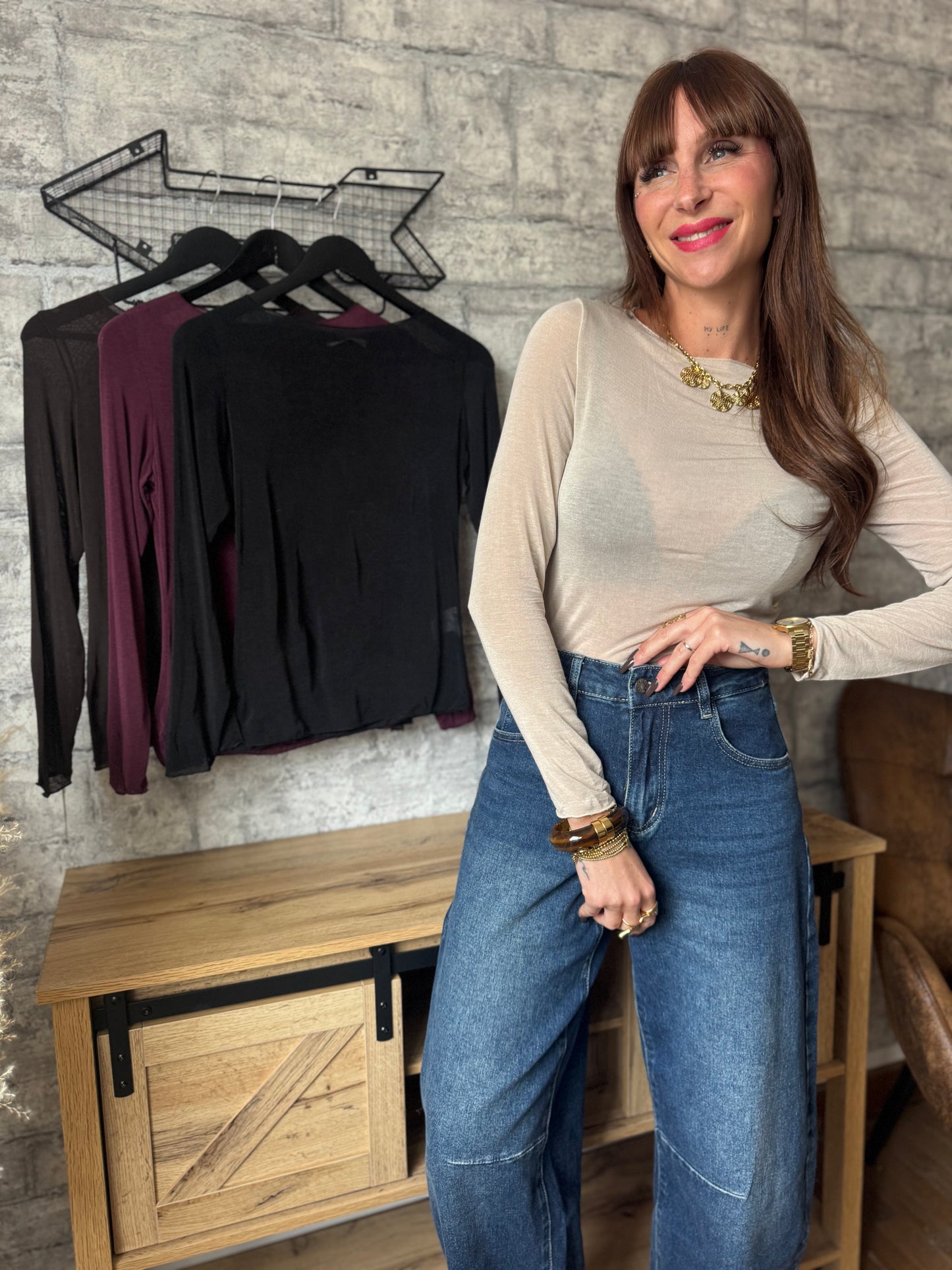 Top Manche Cachemire