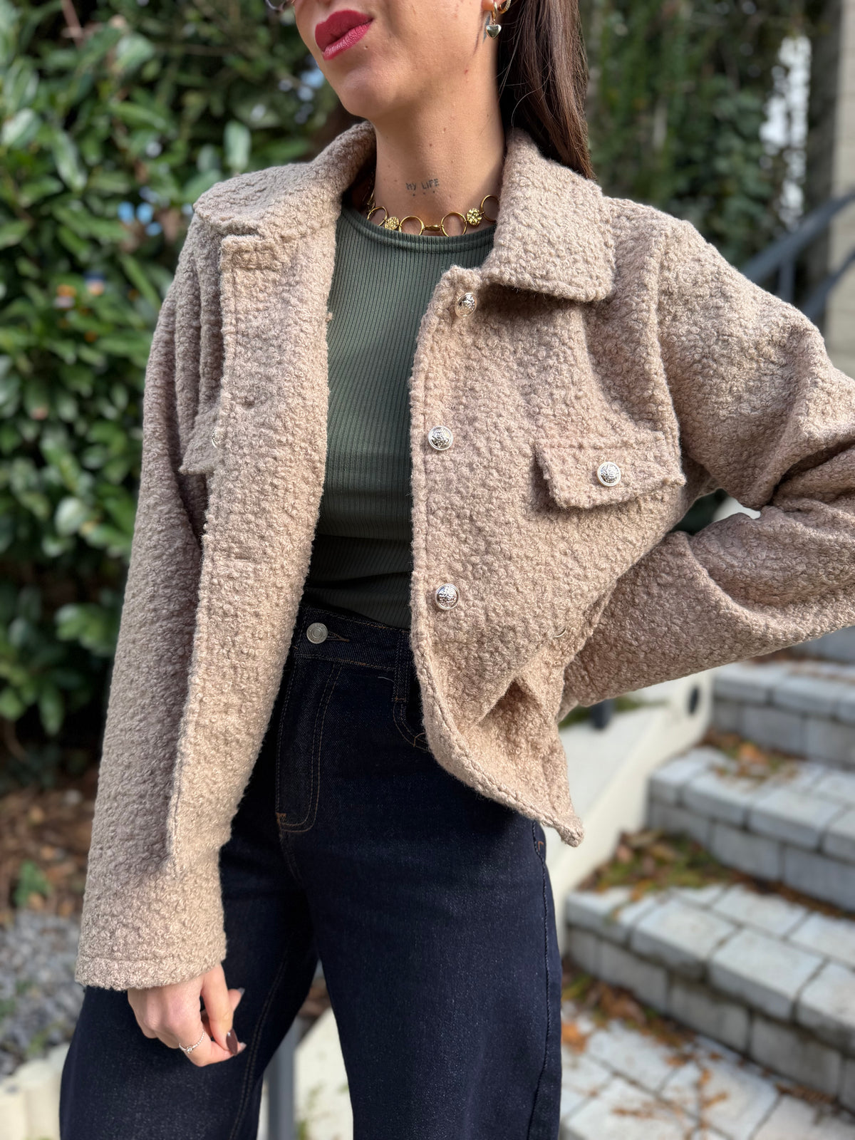 Veste Bouclette Sable