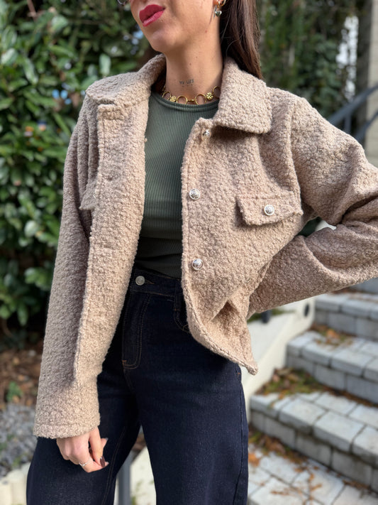 Veste Bouclette Sable