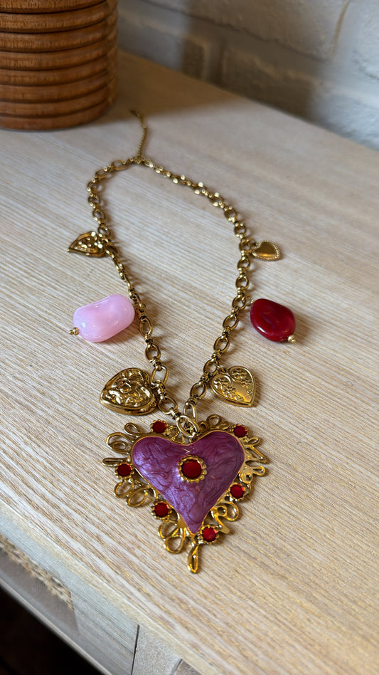 Collier Breloques Coeur