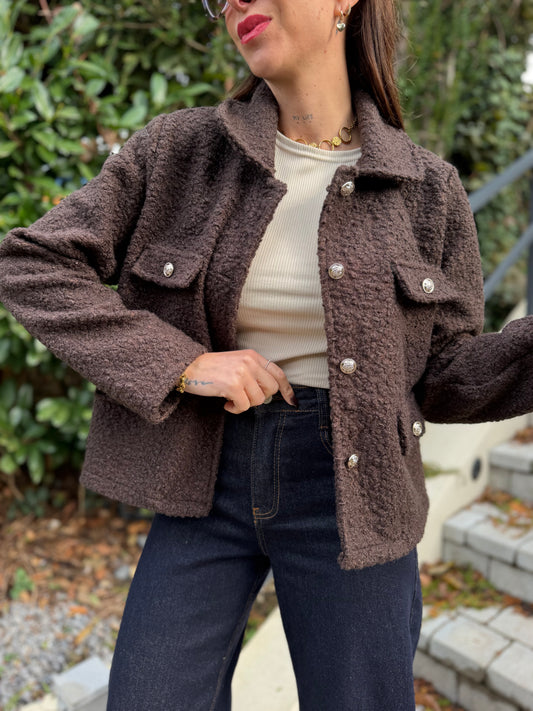 Veste Bouclette Chocolat