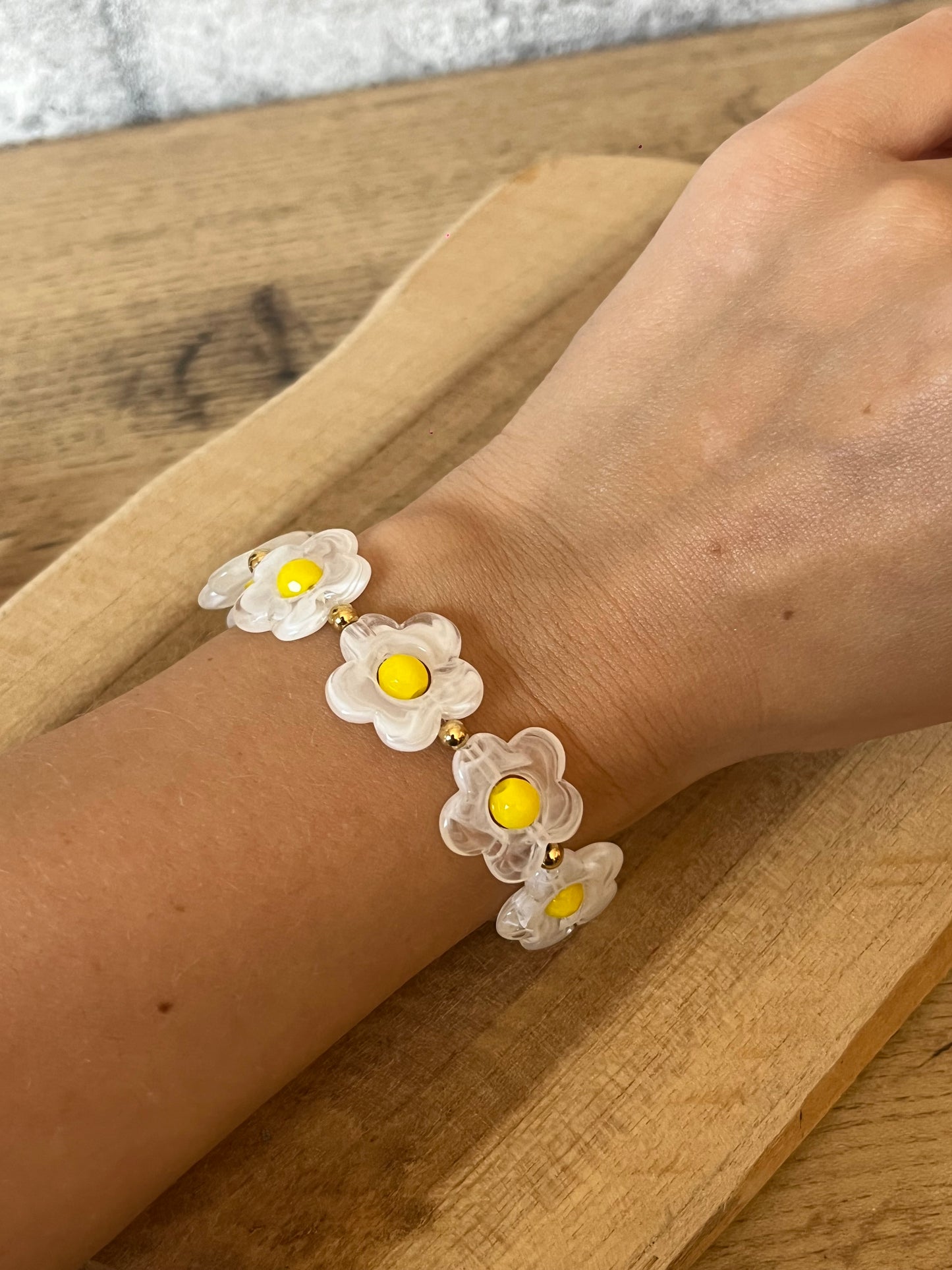 Bracelet Marguerite Blanc