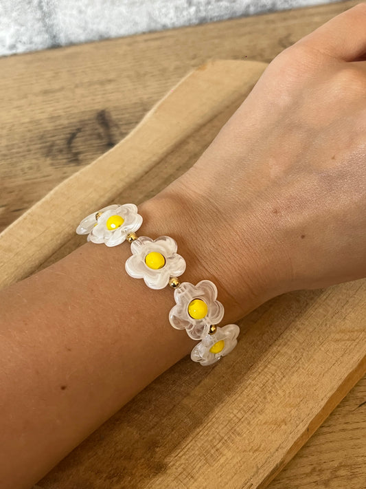 Bracelet Marguerite Blanc