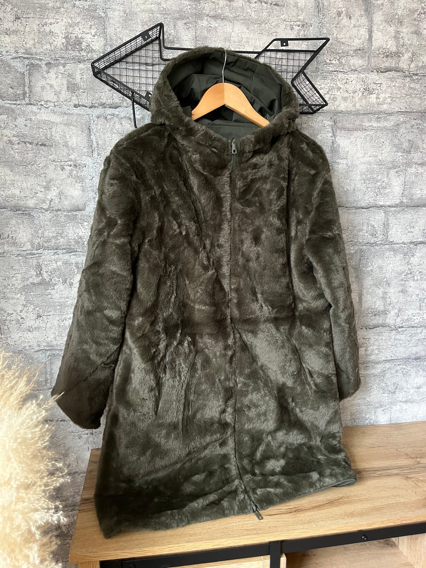 Parka Fourée Réversible Kaki