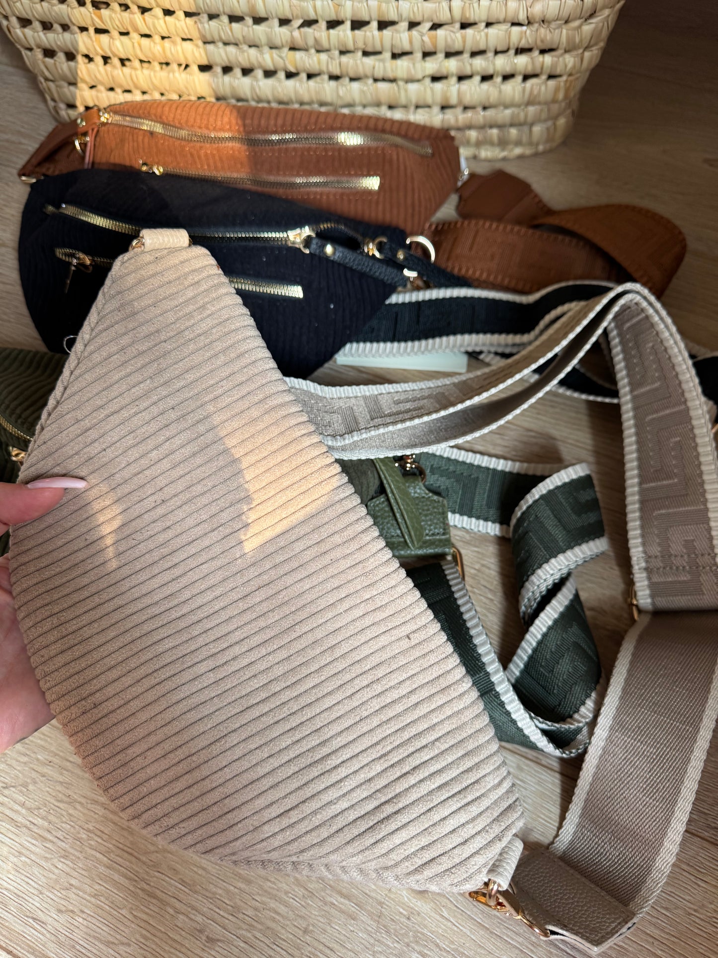 Sac Banane Double Zip Velours