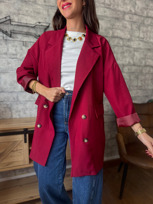Veste Oversize Bordeaux
