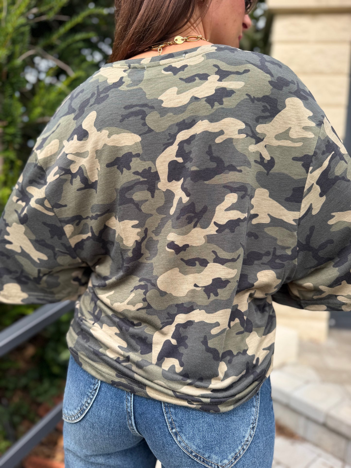 T Shirt Col V Camouflage