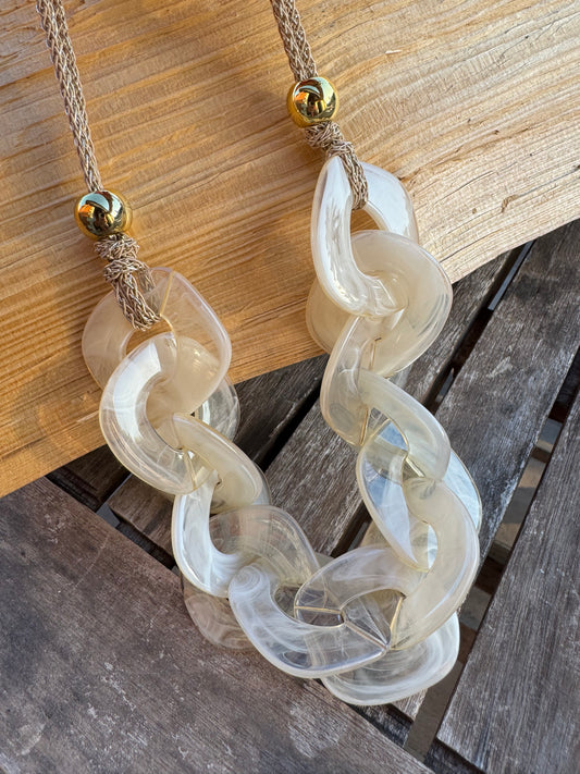 Collier Résine Ecru