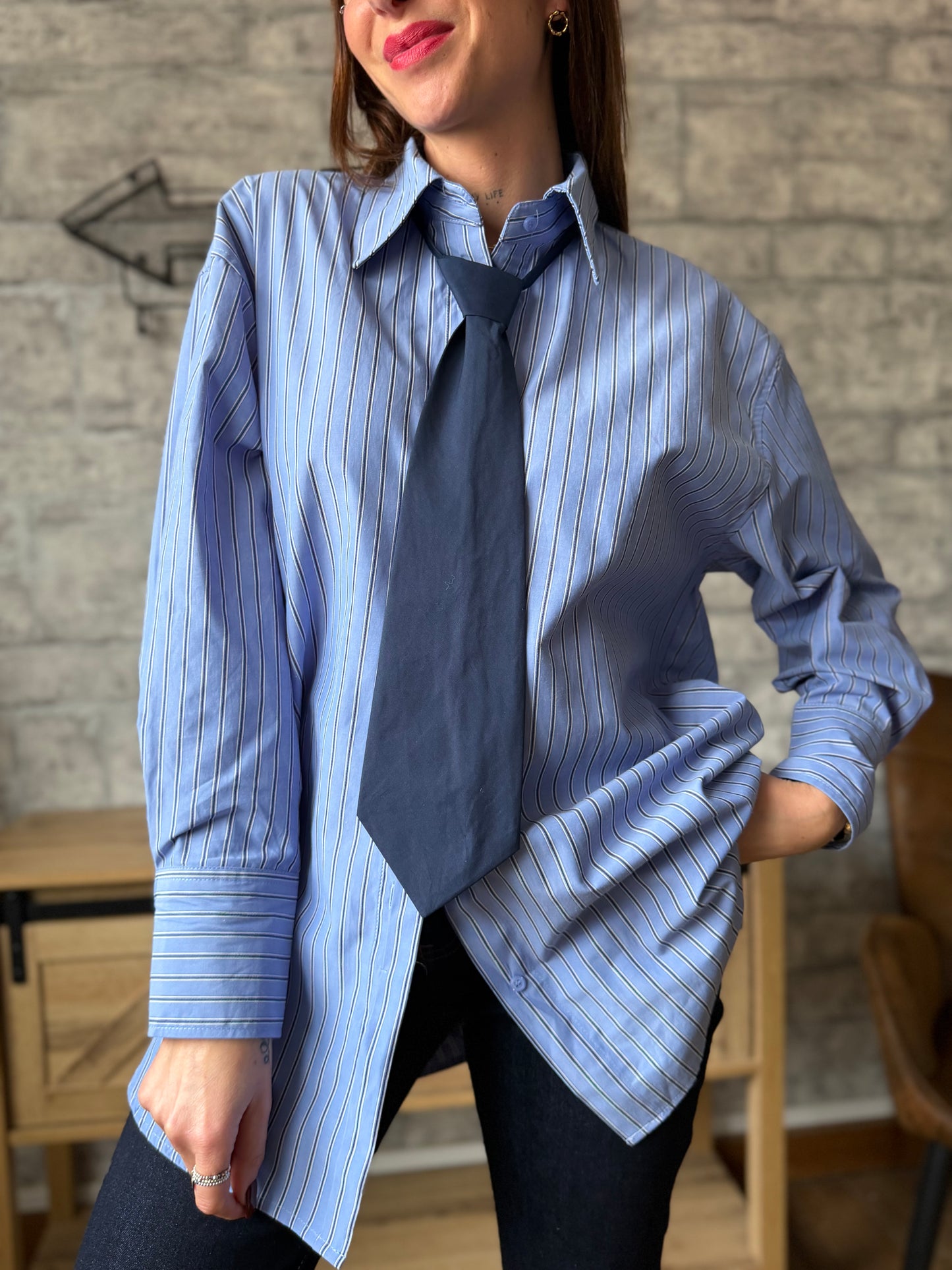 Chemise Cravate Bleu