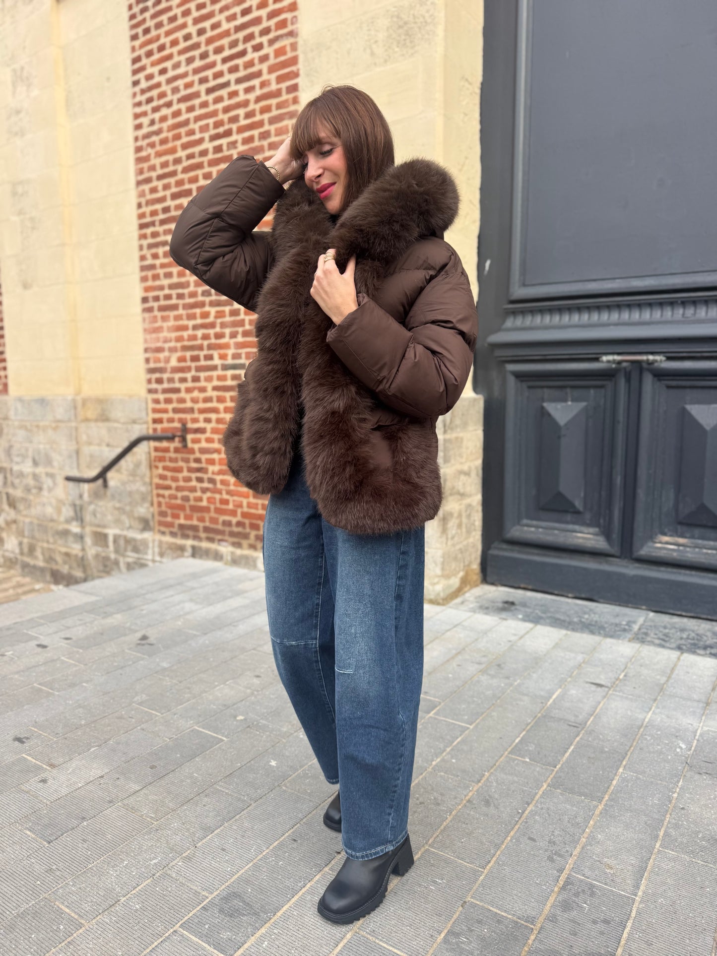 Doudoune Paloma Chocolat  (fourrure amovible)