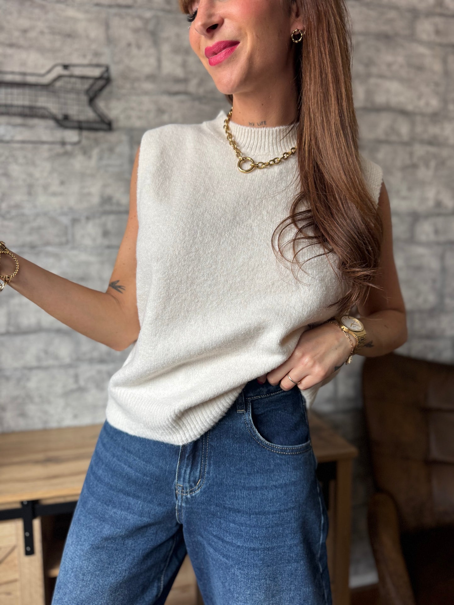 Pull Mario Ecru (2 en 1)