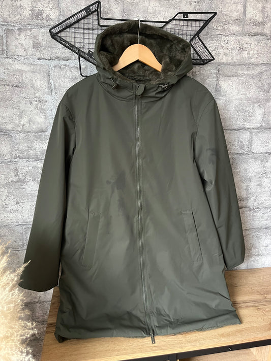 Parka Fourée Réversible Kaki