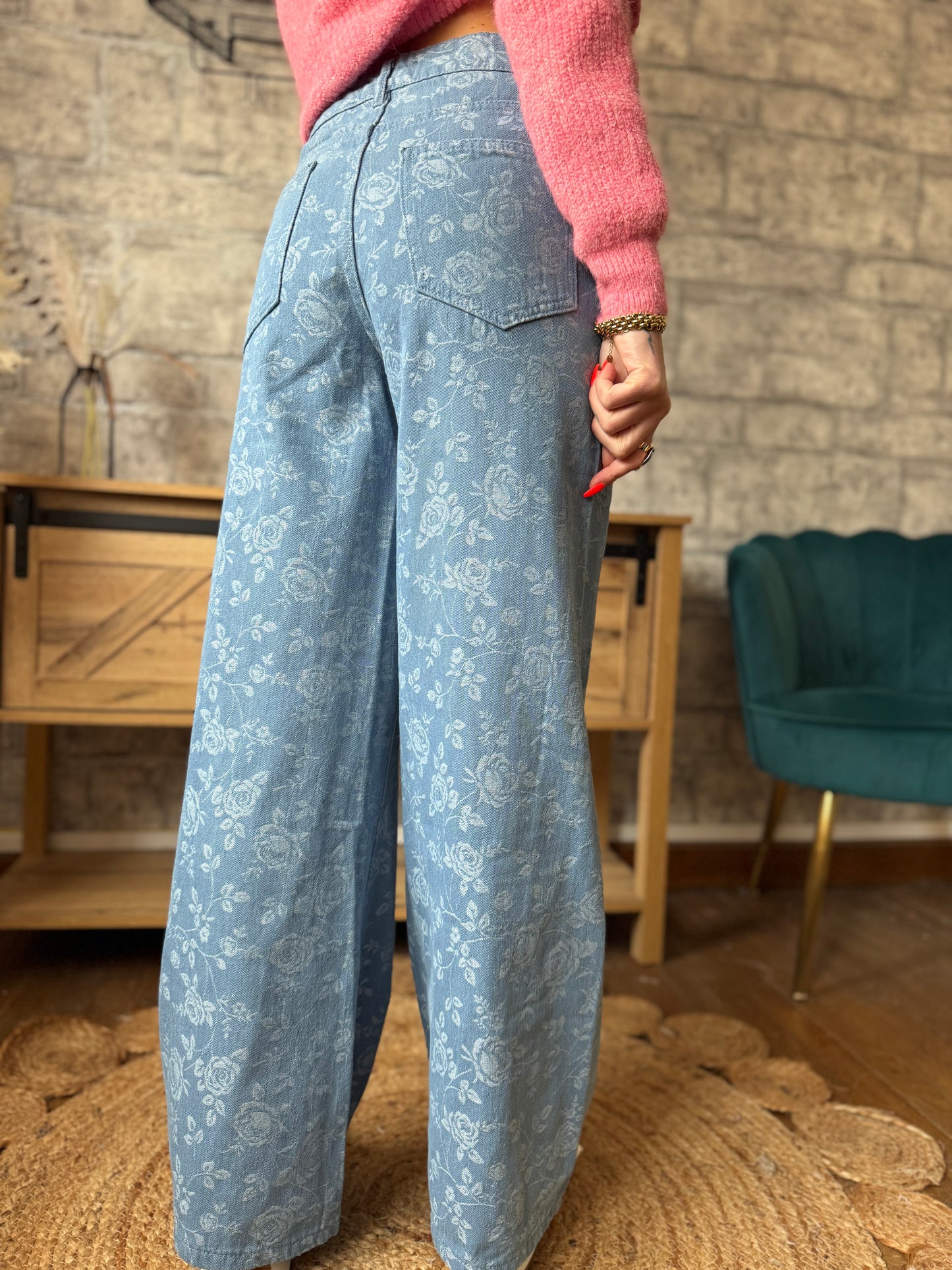 Pantalon Fleurs Large (taille L)