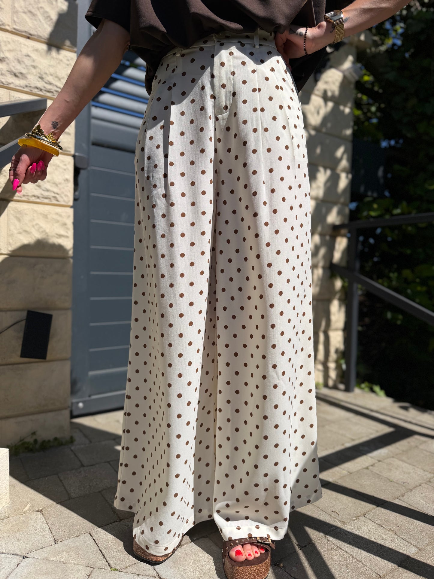 Pantalon Pois Écru