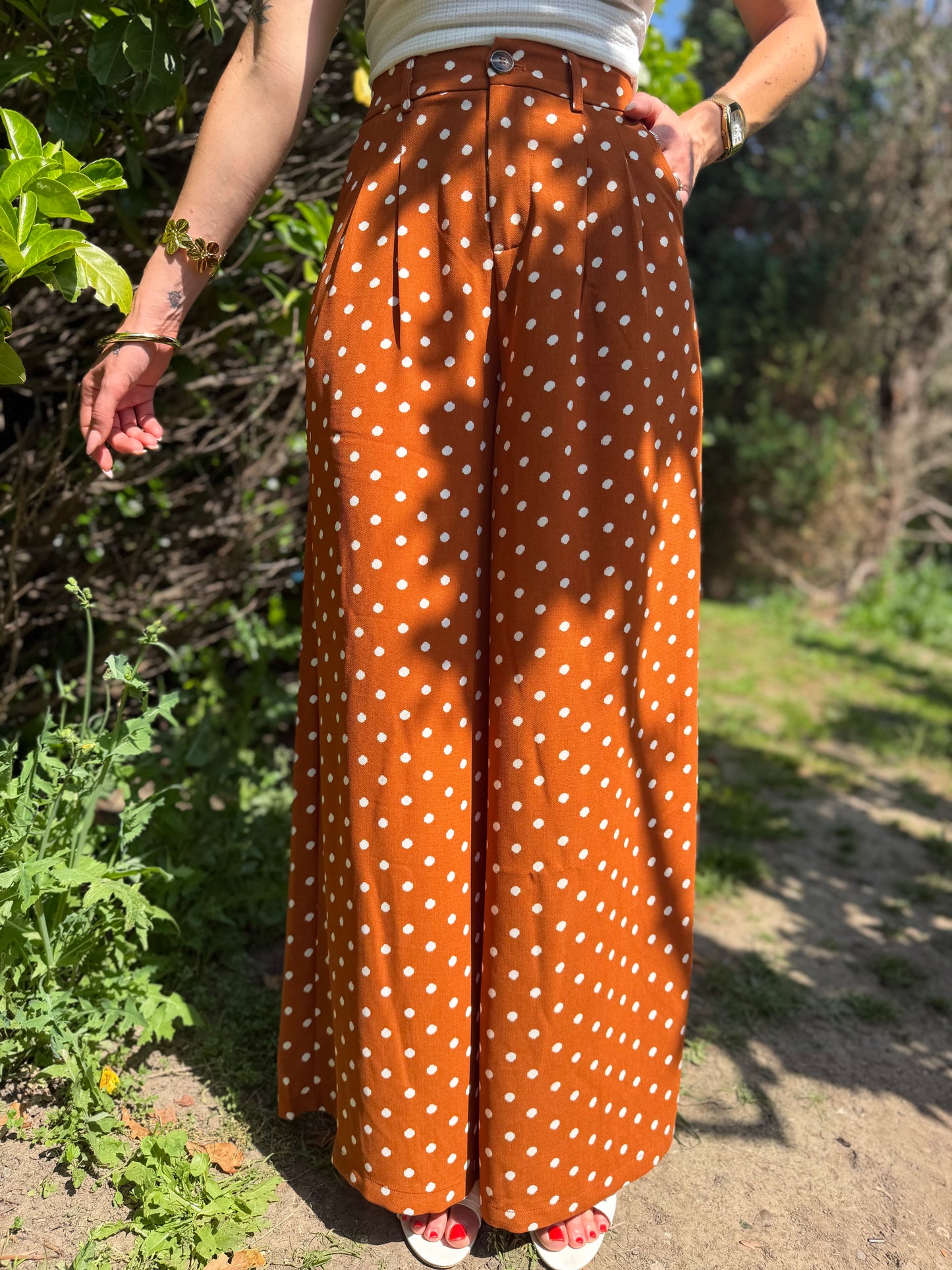 Pantalon Pois Brique