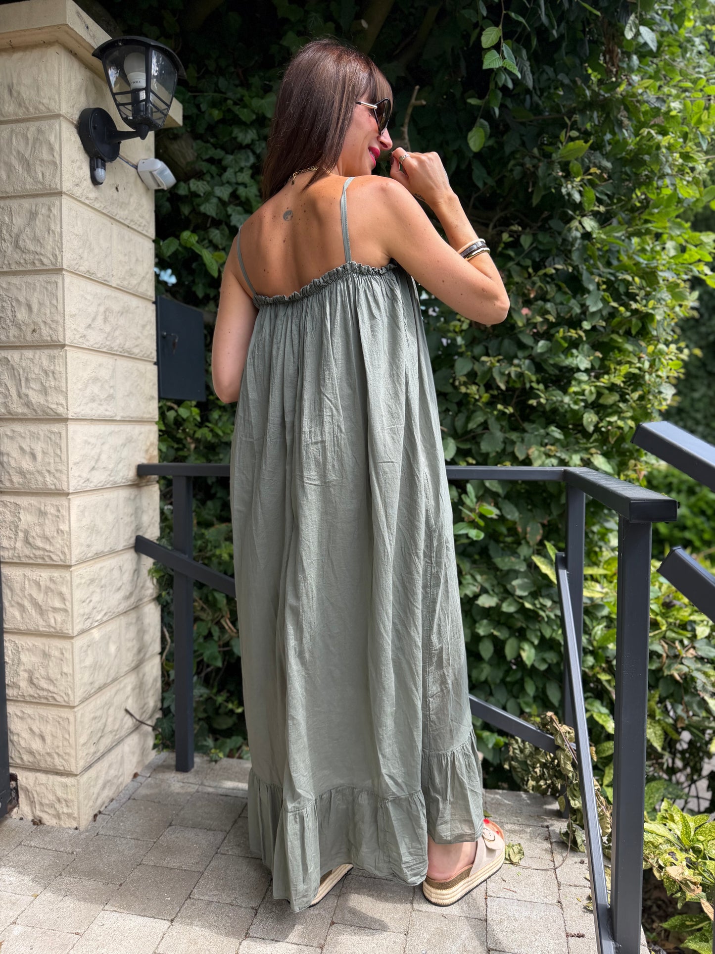 Robe Ample Bretelle Kaki