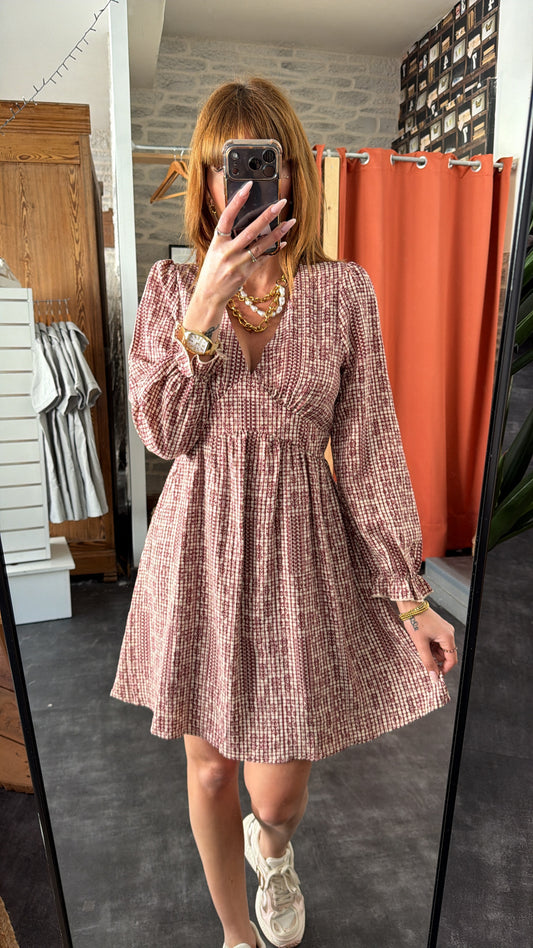 Robe Fleurs Bordeaux (taille ML)