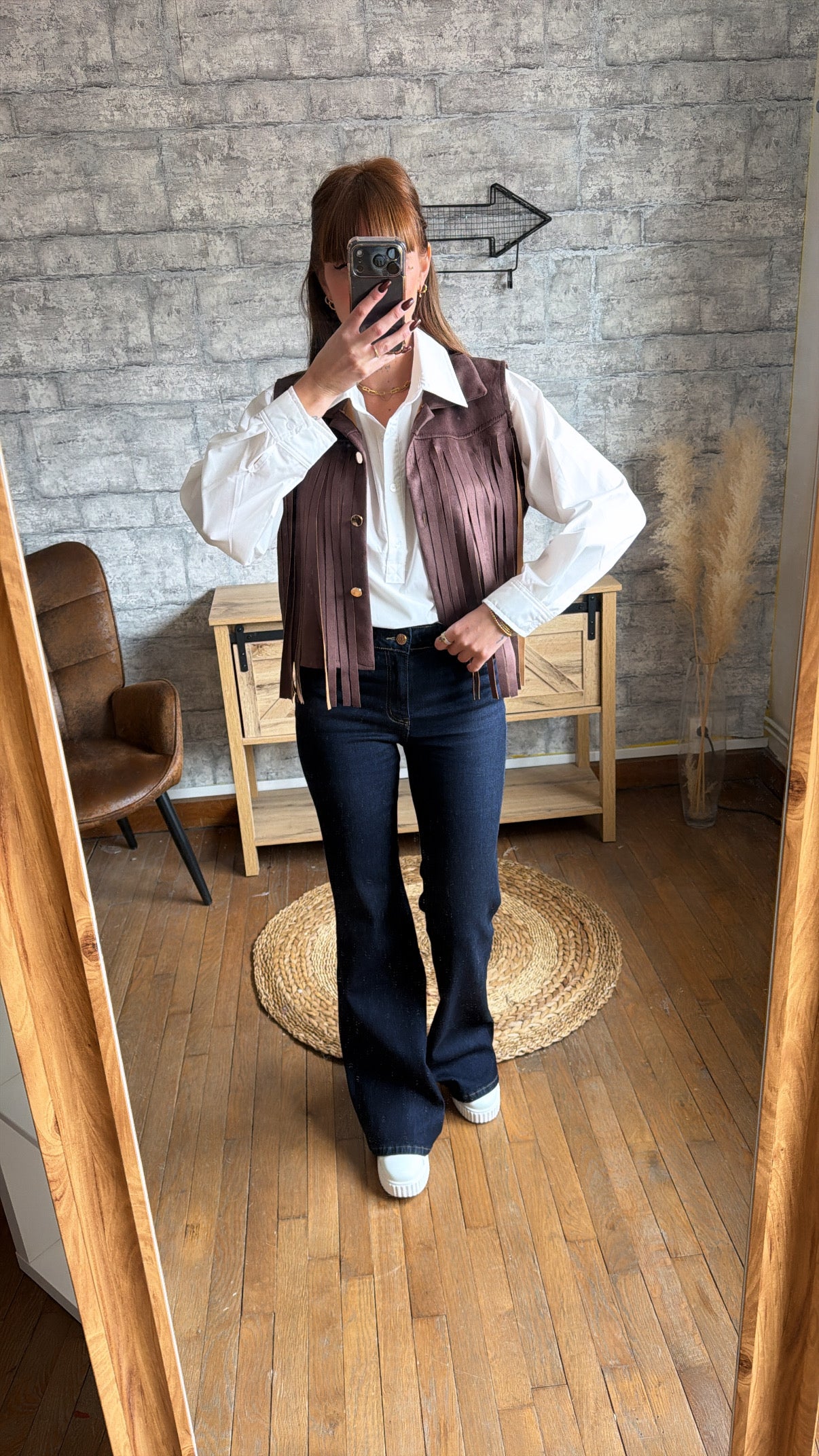 Veste Sans Manches Frange