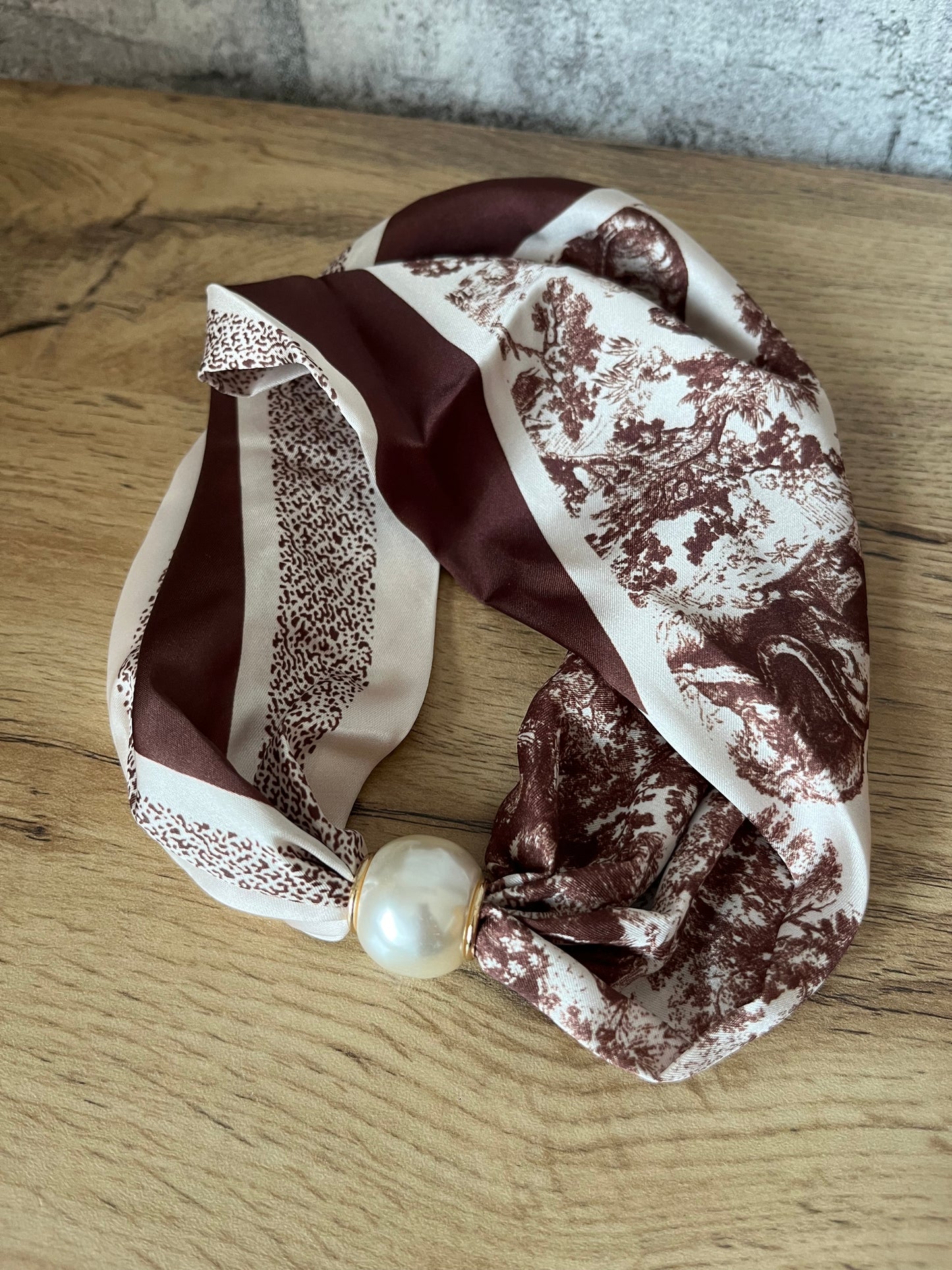 Foulard Perle Marron