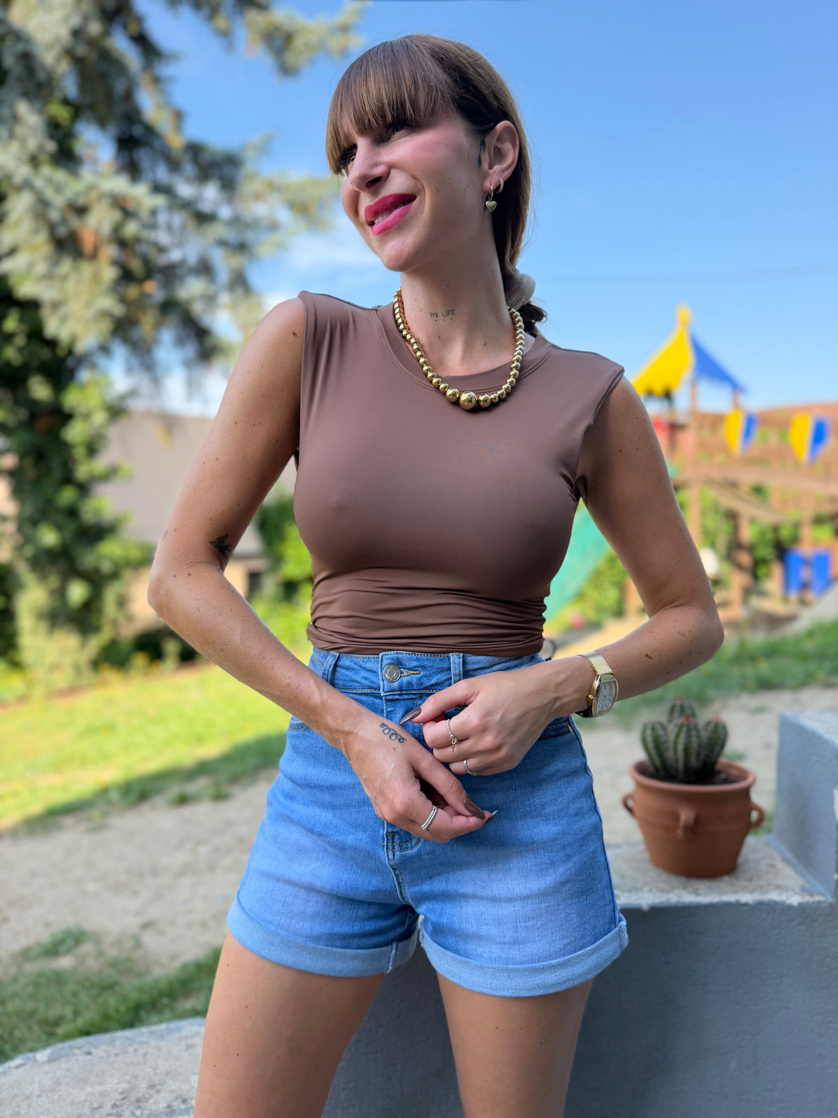 Top Dos Nu Marron